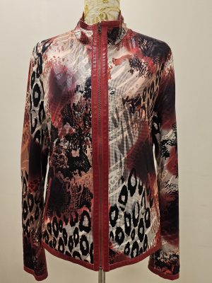 REVERSIBLE ROJO CON SEDA Y BROCHES AL COSTADO