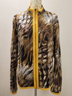 CHAQUETA REVERSIBLE MOSTAZA SIN BROCHES